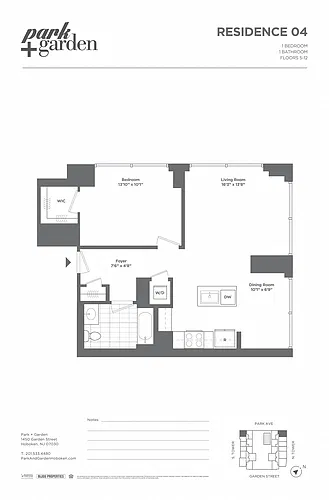 Floor plan 1 Bed/1 Bath