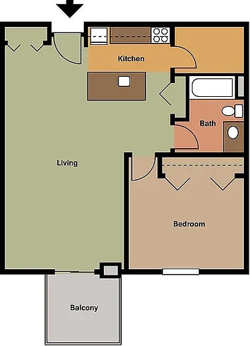 Floor plan Floorplan 1BR-1BA