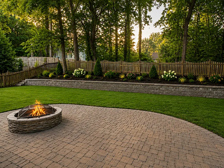 Fenced backyard