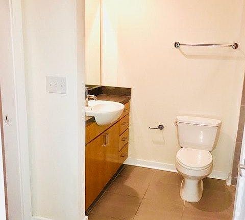 Bathroom with storage cabinets