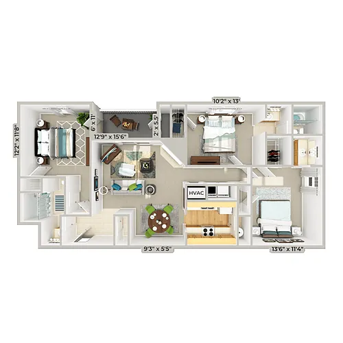 Floor plan C - The Equestrian