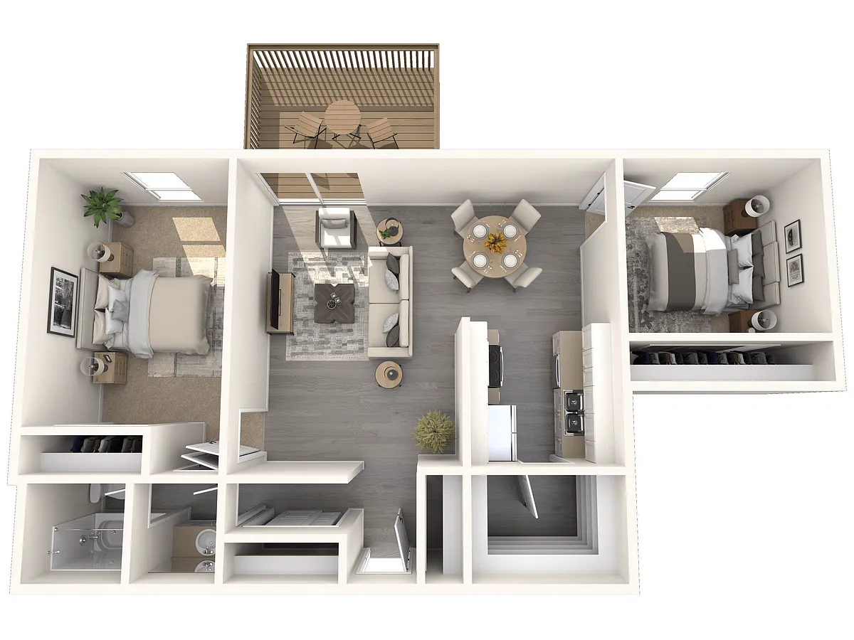 Floor plan 2 Bed / 1 Bath