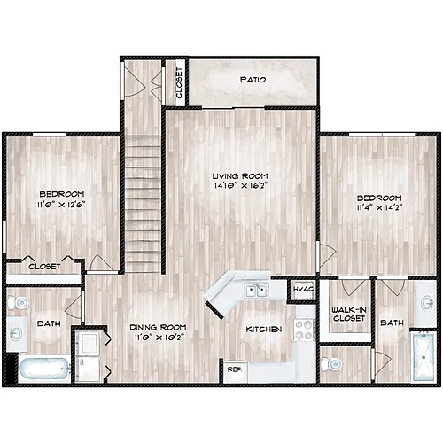 Floor plan 2BD "Venice"