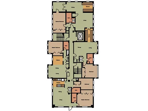 Floor plan 1 Bed/ 1 Bath Den