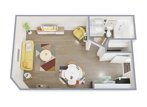 Floor plan 1 Bedroom 1 Bathroom