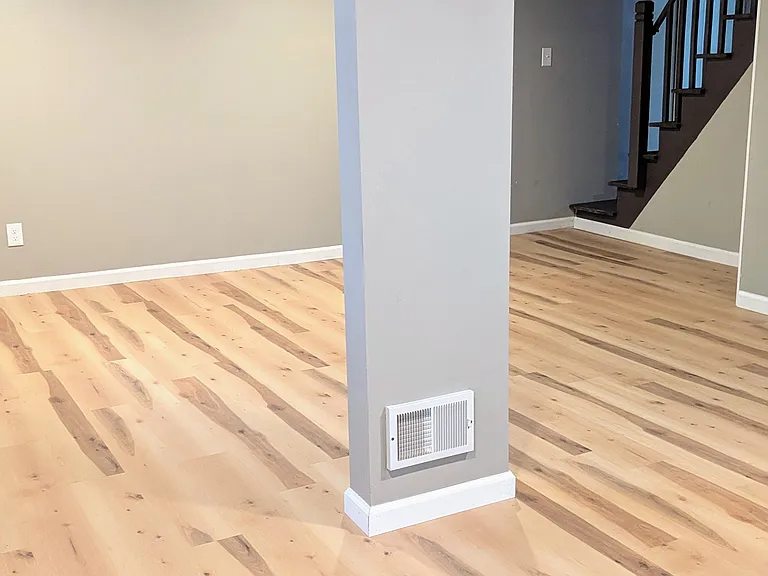 The spacious basement is great for entertaining or as an at home office.