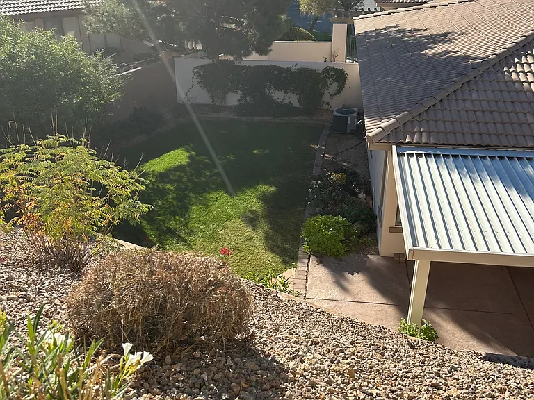 backyard view and covered patio