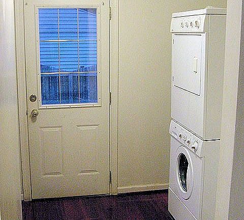 View of Laundry room and side door