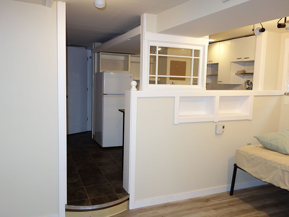 Living area looking into kitchen