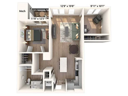 Floor plan AM19D-925sf-2202