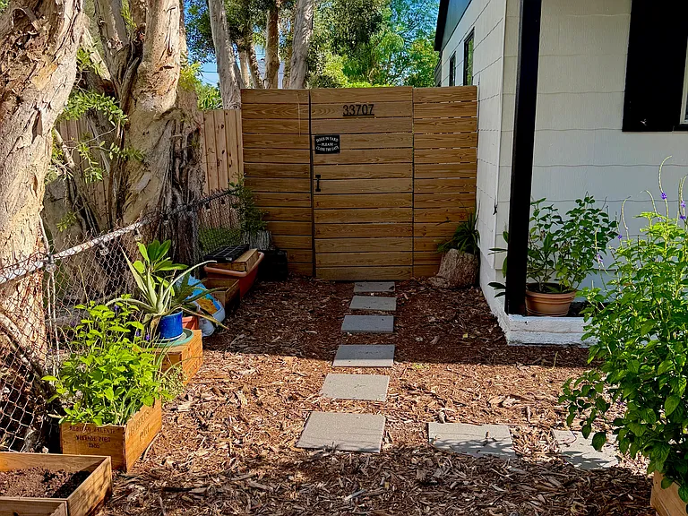 Private side entrance to cottage