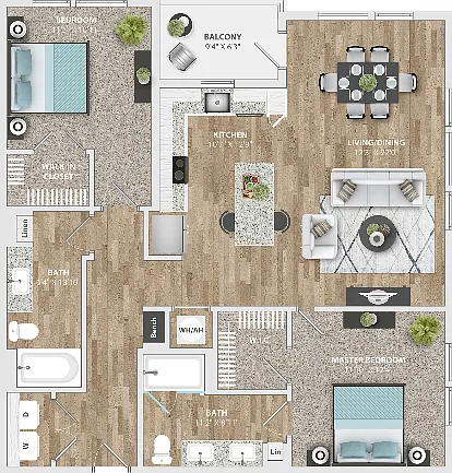 2 Bedroom | 2 Bath | 1215 SF 2 Bedroom | 2 Bath | 1215 SF