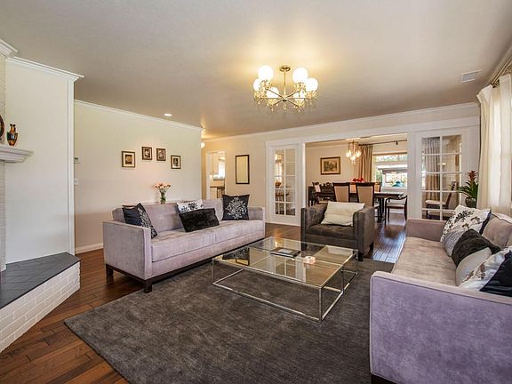 Living room and dining area.