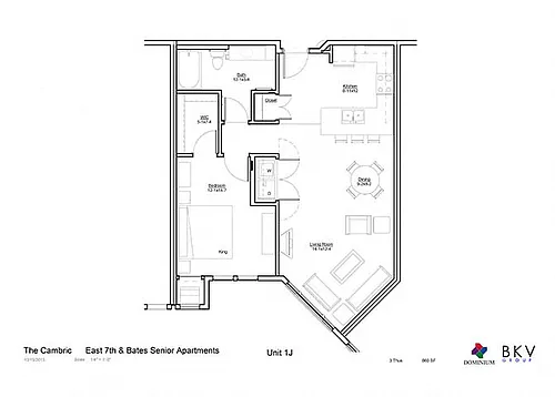 Floor plan One Bedroom J