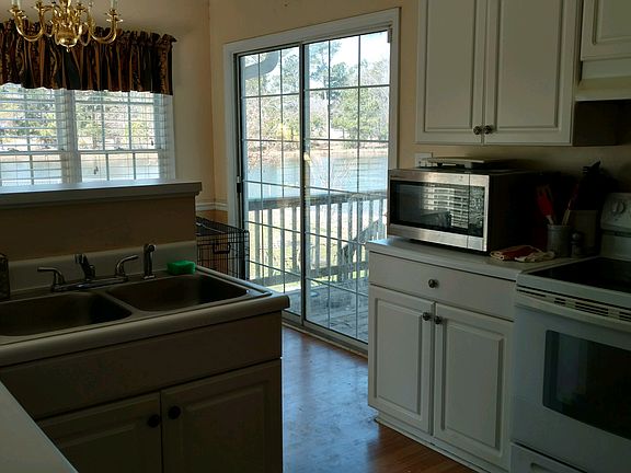 Kitchen with pond views 