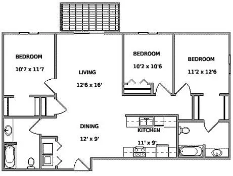 Floor plan 3 bedroom 3A