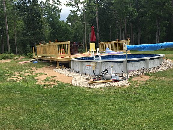 Pool area with 20 by 20 deck