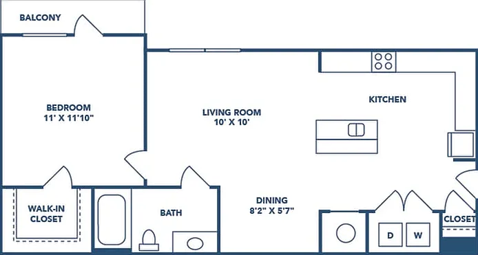 1 Bedroom | 1 Bath | 665 SF 1 Bedroom | 1 Bath | 665 SF