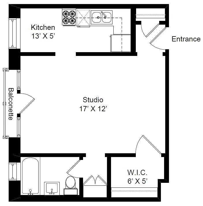Floor plan Balconette Studio