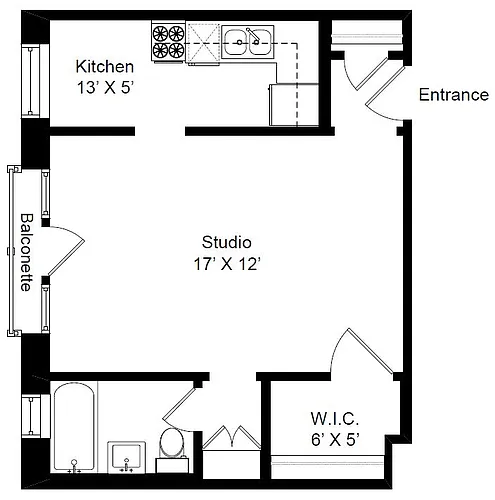 Floor plan Balconette Studio