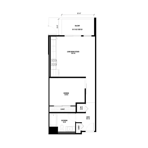 Floor plan 1 Bedroom 4