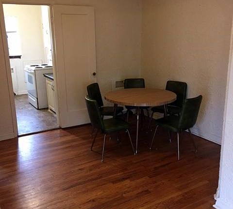 Separate back door through kitchen.