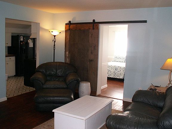 Living Room w/Barn Door