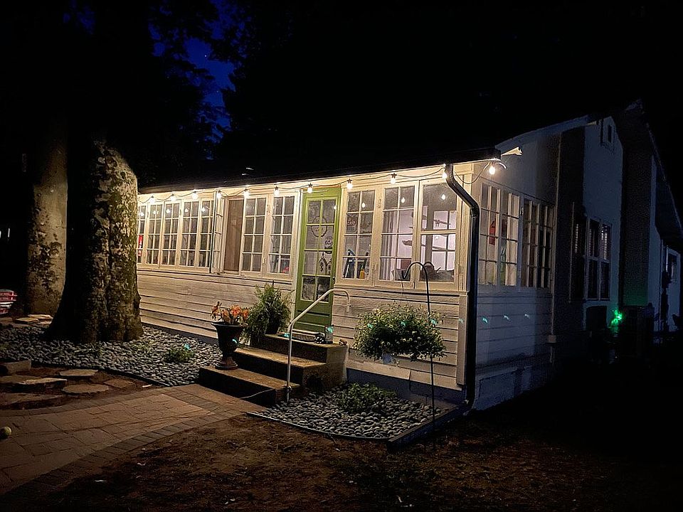 Solar lights at night