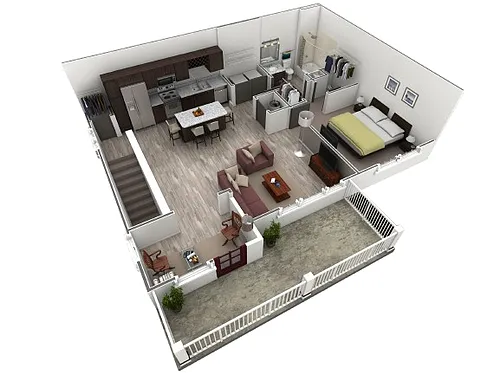 Floor plan 1 BR Grand Overlook