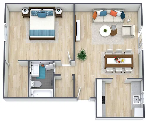 Floor plan 1BR - 1BTH