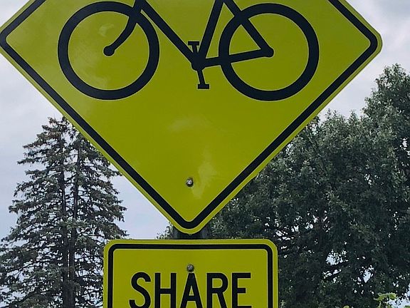 Bike trail marked 