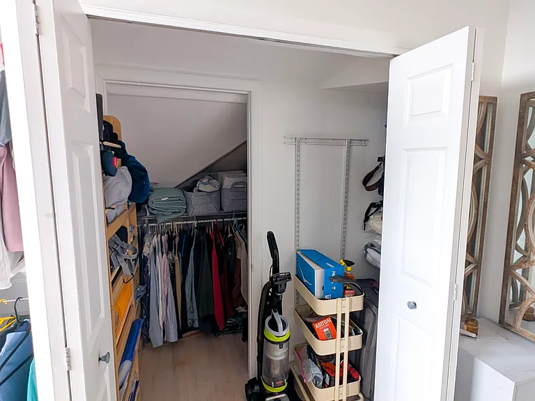 Guest bedroom double depth closet