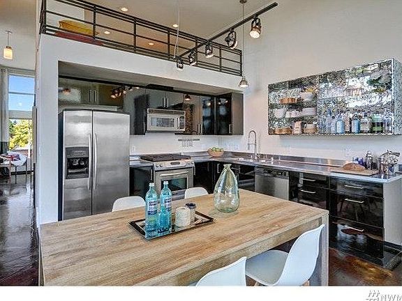 Kitchen with Stainless Counters