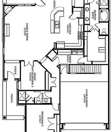 The Luxury Patio Home, Champion Series, "Trevino" floor plan by Village Builders features a great room, large covered patio, kitchen with breakfast nook, formal dining room, and a master bedroom. (Single Story)