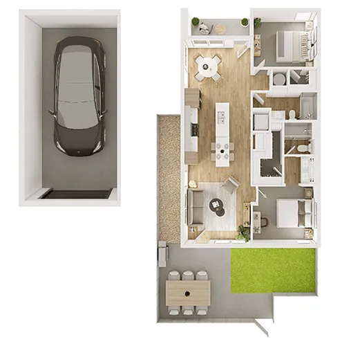 Floor plan 2 Bedroom 2 Bath