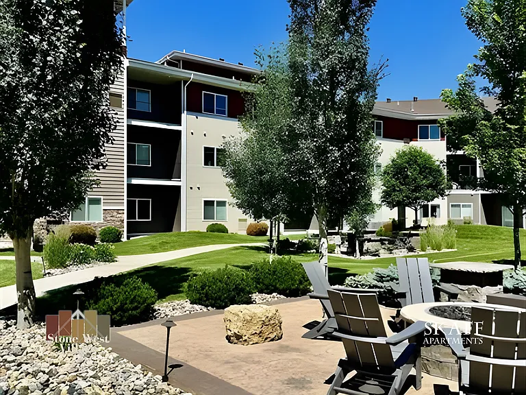 Courtyard with Walking Paths and Fireplaces