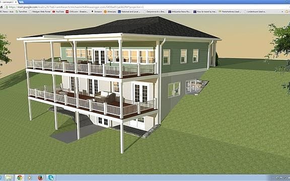 River facing view of proposed home.