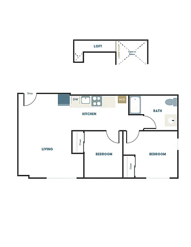 Floor plan 2x1 - D1 + Loft