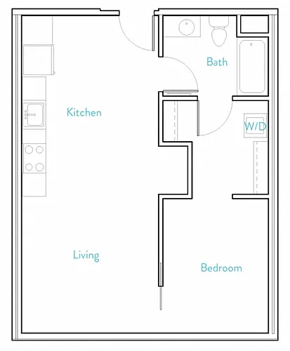 Floor plan 1 Bedroom A- Henshaw