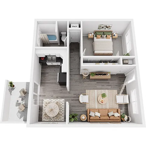 Floor plan 1 Bed 1 Bath