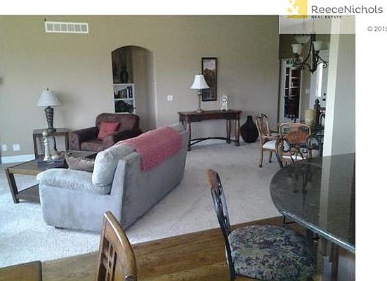 Open floor plan, looking from breakfast area in a prior model home.