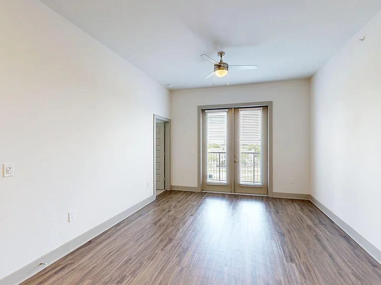 Apartment Living Room with Wood-Style Flooring.