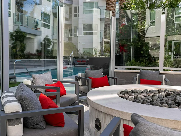 Gather around the fire for cozy evenings outside.