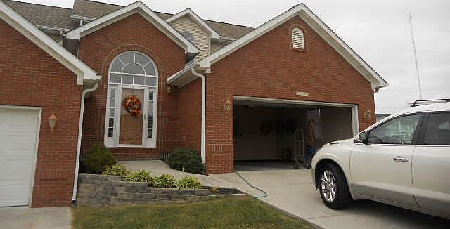 Outside front - 2 car garage