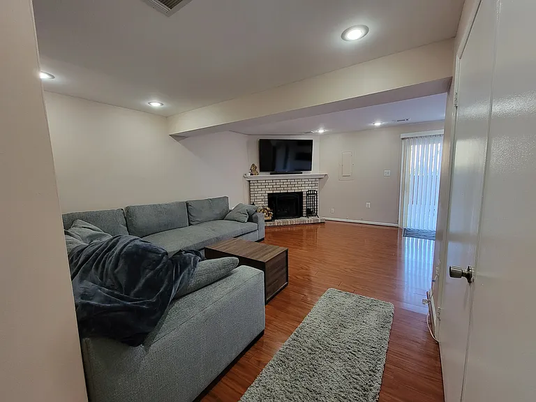 Walk out basement with fireplace