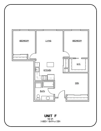 Floor plan Two Bedroom/Den