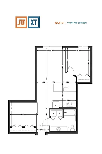 Floor plan Urban 2x1
