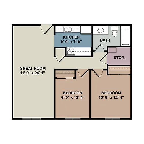 Floor plan 2 Bedroom