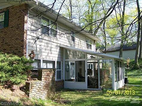 The rear of the home