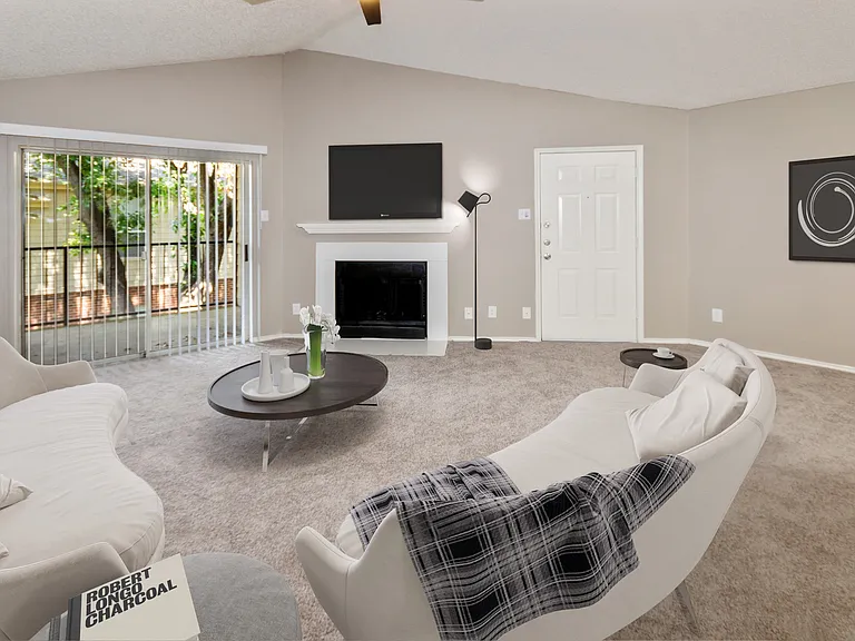 Bright Living Room with Private Balcony Access